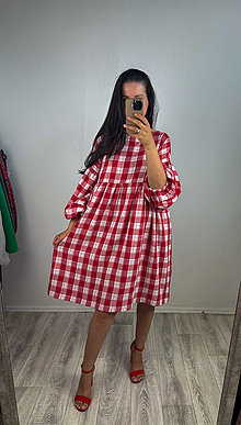 Šaty - Dámske oversize mušelínové šaty - krátke - 18453446_