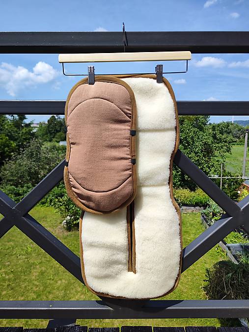 Detský textil - VLNIENKA Vložka proti poteniu do autosedačky JOIE i Pivot 360 100% Merino top super wash Natural 100% ľan mustard - 18454997_