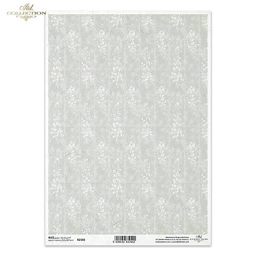 Papier - Ryžový papier A4 - tapeta kvety - ITD Collection - R2592 - 18457301_