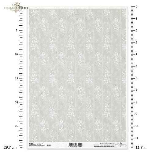 Ryžový papier A4 - tapeta kvety - ITD Collection - R2592