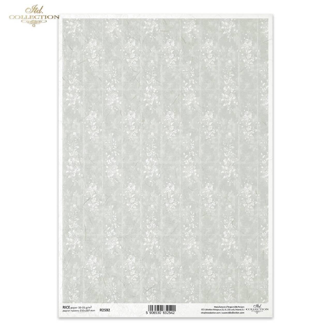 Ryžový papier A4 - tapeta kvety - ITD Collection - R2592