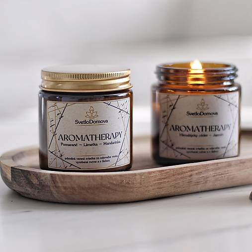 AKCIA - Sviečka zo  100% sójového vosku - AROMATHERAPY - BAVLNENÝ Knôt - 8vôní - 95g/28hod.