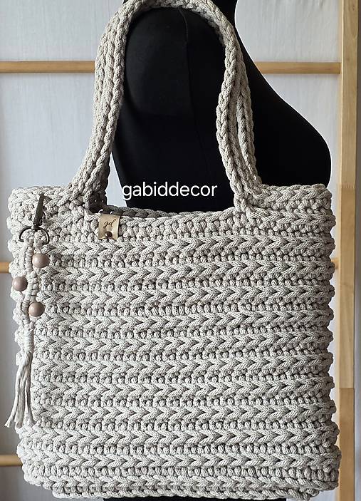 Kabelka/taška z kvalitných šnúr Gabi Pretty - vyskladaj si kabelku (Kabelka/taška z kvalitných šnúr Gabi Pretty - vyskladaj si kabelku - beige)