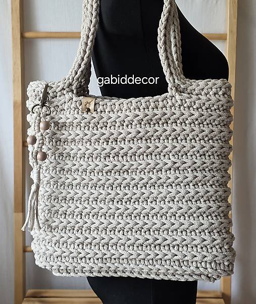 Kabelka/taška z kvalitných šnúr Gabi Pretty - vyskladaj si kabelku (Kabelka/taška z kvalitných šnúr Gabi Pretty - vyskladaj si kabelku - beige)