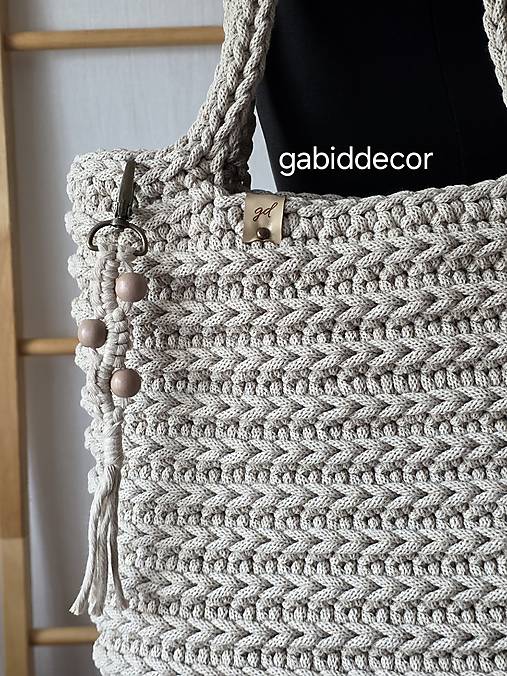 Kabelka/taška z kvalitných šnúr Gabi Pretty - vyskladaj si kabelku (Kabelka/taška z kvalitných šnúr Gabi Pretty - vyskladaj si kabelku - beige)