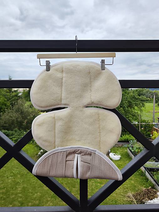 Detský textil - VLNIENKA do autosedačky Maxi-Cosi Tinca 100% Merino top super wash Natural 100% Mušelín Beige - 18461313_