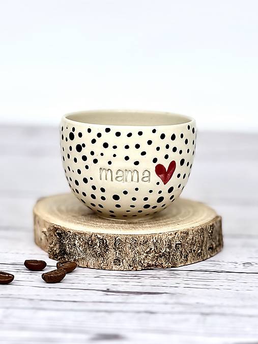 Čierne bodky - pohárik espresso mama (100ml, bez uška)