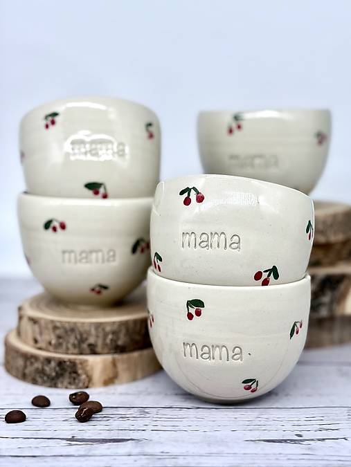 Čerešne - pohárik cappuccino mama (bez uška, 200ml)
