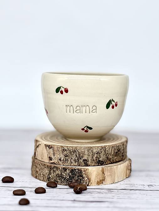 Čerešne - pohárik cappuccino mama (bez uška, 200ml)