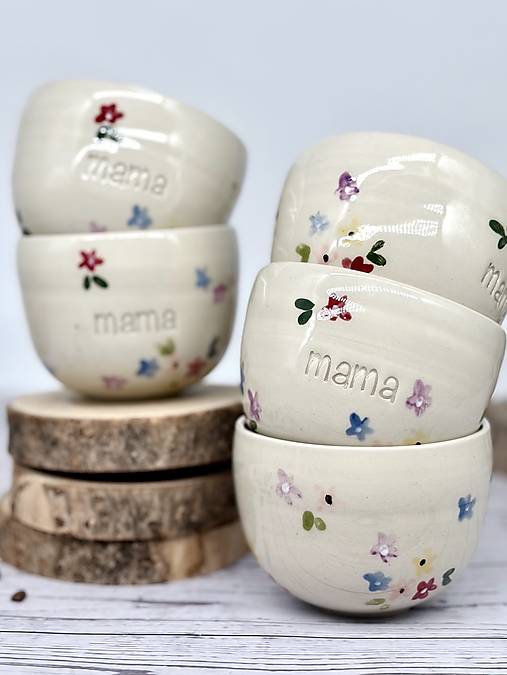 Malé kvety - pohárik cappuccino mama (200ml, bez uška)