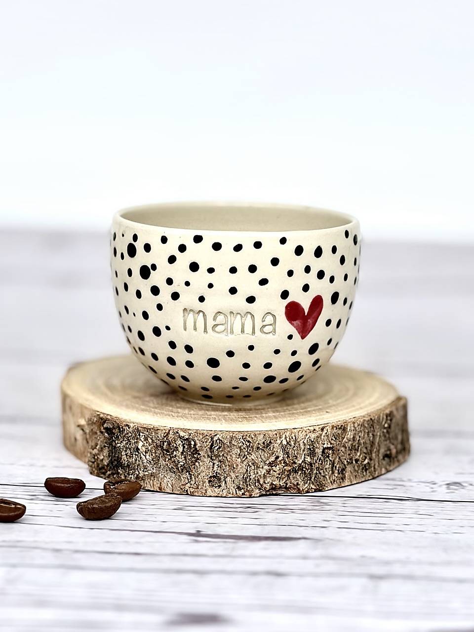 Čierne bodky - pohárik espresso mama (100ml, bez uška)