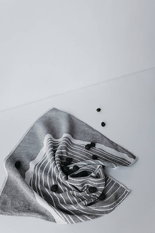 Úžitkový textil - ✨Ľanová kuchynská utierka Tempora (tmavošedá) - 18461507_