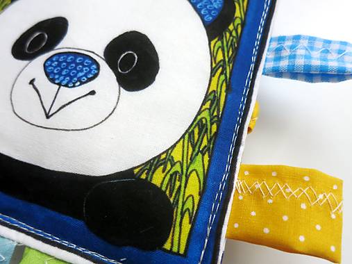 Textilný úchopový štvorec so zvieratkom - panda