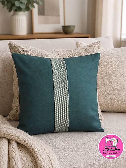 Úžitkový textil - Vankúš smaragd - 18468050_
