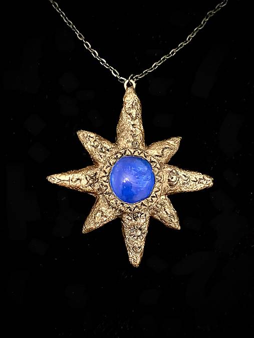 Náhrdelníky - Stella Maris - Vodiaca hviezda - gotický nebeský prívesok, amulet Hviezda mora, fantasy darček pre cestovateľa - 18468374_