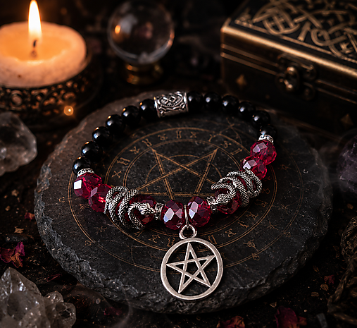 Náramky - Náramok Pentagram/had - 18469707_