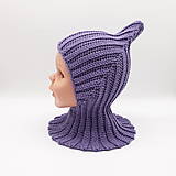 Detské čiapky - PIXIE merino kukla (starofialová 1-3 roky (M)) - 18469332_