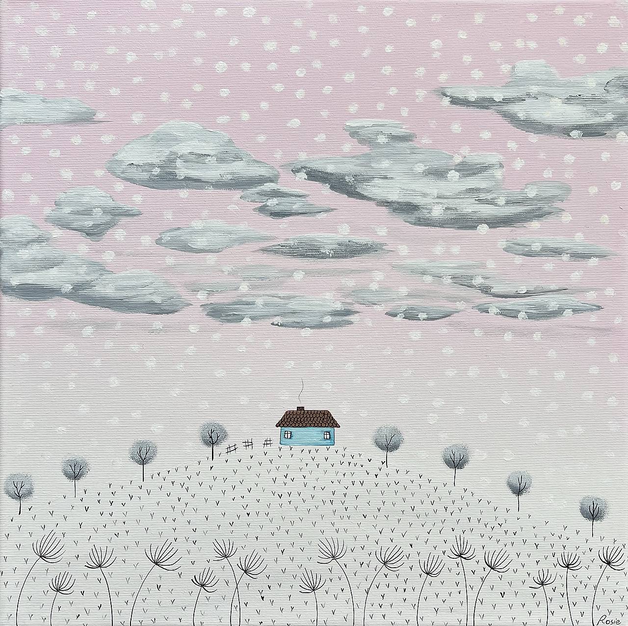Prvý decembrový sneh, originál 40x40