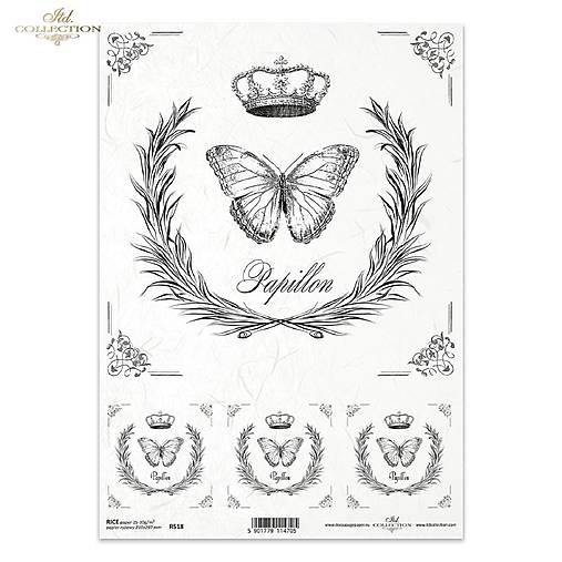Ryžový papier A4 - dekoratívne pozadie - ITD Collection - R0518