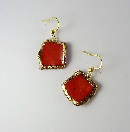 Náušnice - TANA hand made jewellery - keramika/zlato - 18477236_