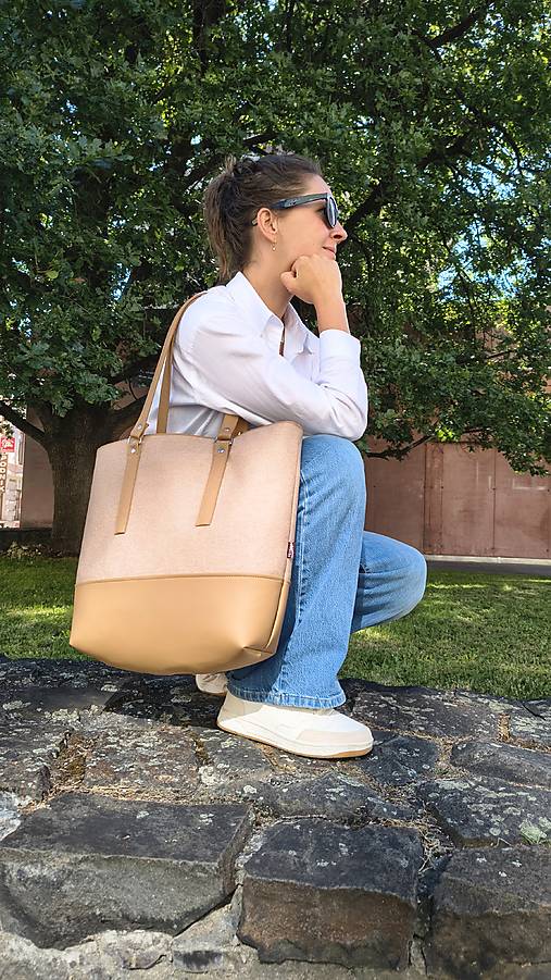 Veľké tašky - Emma shopper bag velbloudí - 18476209_