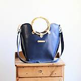 Veľké tašky - Leather handbag *Navy* - 18478687_