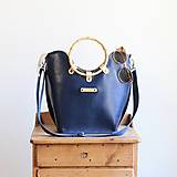 Veľké tašky - Leather handbag *Navy* - 18478690_