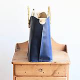 Veľké tašky - Leather handbag *Navy* - 18478698_