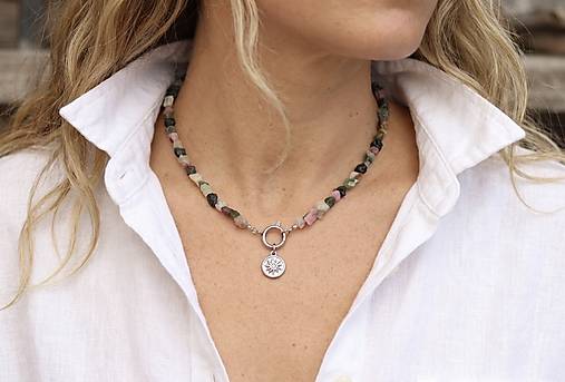 Náhrdelník choker surový turmalín