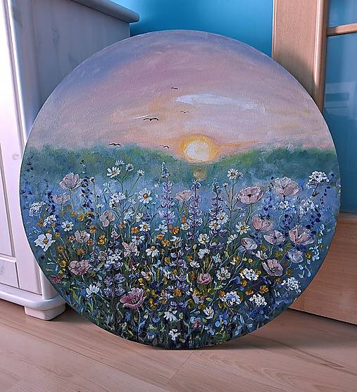 Obrazy - Svitanie na lúke_70cm - 18480164_