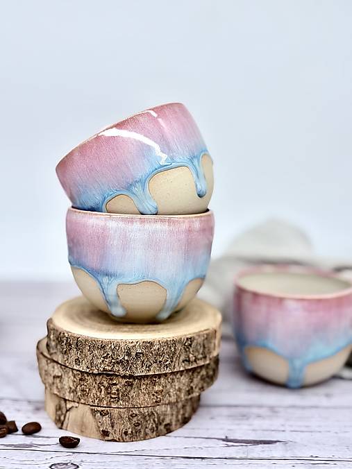 Soft Blush Sky - pohárik cappuccino (200ml, bez uška)