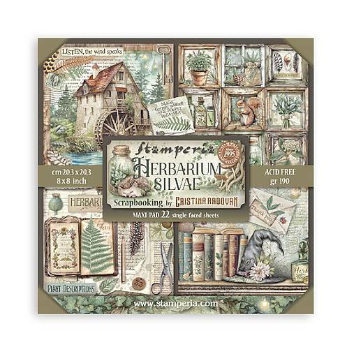 Papier - Scrapbook papier - Herbarium Silvae - Stamperia - 8x8 Maxi - 18483654_