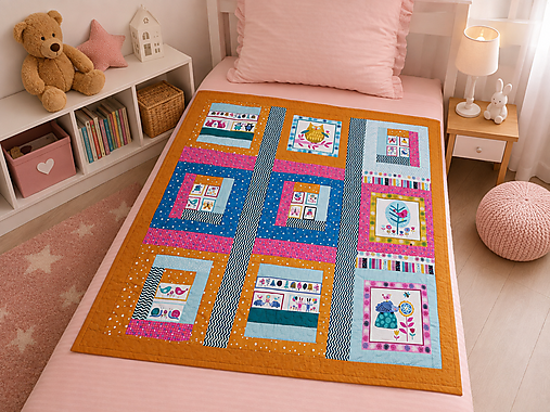Detský textil - Patchworková deka so zvieratkami 135x135cm - 18483573_