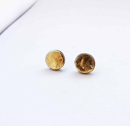 Náušnice - TANA hand made jewellery - keramika/zlato - 18484038_