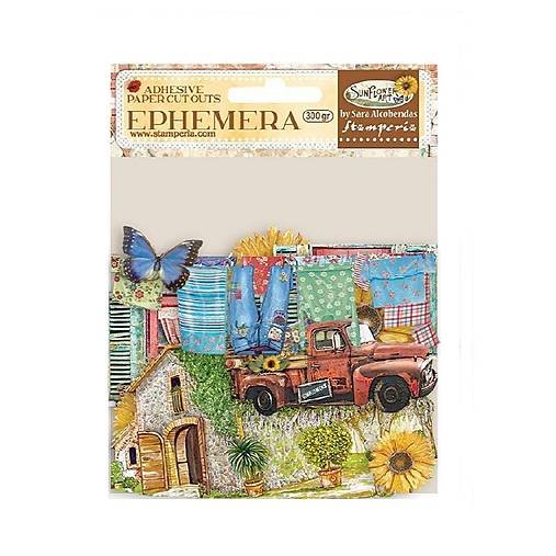 Papier - Ephemera Sunflower Art  Stamperia – papierové nálepky - 18486383_