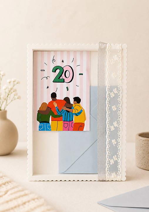 Papiernictvo - 20 tka / Pohľadnica k jubileu / blahoželanie na mieru / narodeniny / možné upraviť / NP - 18488348_