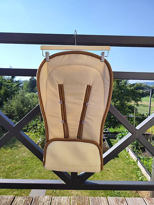 Detský textil - VLNIENKA podložka do kočíka THULE Urban Glide 3 100% MERINO TOP SUPER WASH Natural 100% ľan pieskový - 18489218_