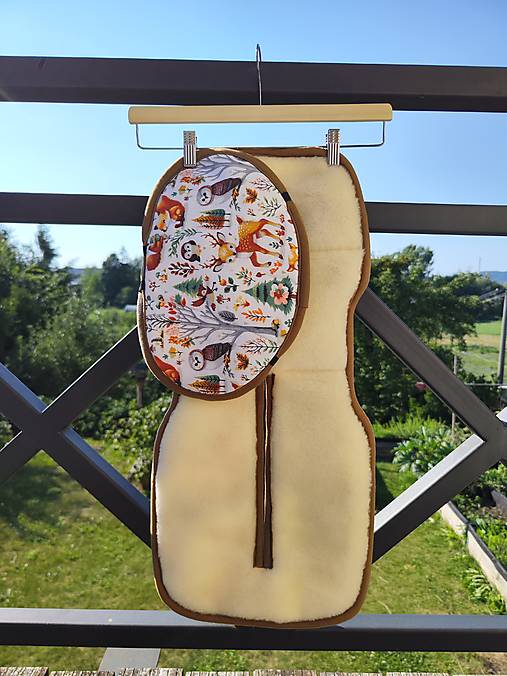 Detský textil - VLNIENKA Podložka do autosedačky  Joie Steadi 100% Merino Top Super wash Natural Jelenček - 18489296_