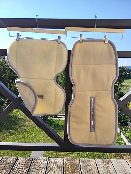 Detský textil - VLNIENKA podložka do vajíčka a autosedačky 13/15/18/25 kg 100% Merino Top Super wash  100% ľan pieskový - 18489328_