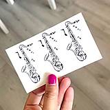Tetovačky - Dočasné tetovačky Tiny Tattoos Saxofón 3ks T0106 - 18488859_