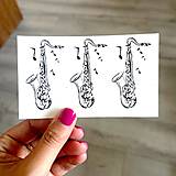 Tetovačky - Dočasné tetovačky Tiny Tattoos Saxofón 3ks T0106 - 18488862_