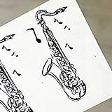 Tetovačky - Dočasné tetovačky Tiny Tattoos Saxofón 3ks T0106 - 18488863_