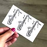 Tetovačky - Dočasné tetovačky Tiny Tattoos Saxofón 3ks T0106 - 18488864_