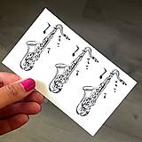 Tetovačky - Dočasné tetovačky Tiny Tattoos Saxofón 3ks T0106 - 18488865_
