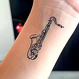 Tetovačky - Dočasné tetovačky Tiny Tattoos Saxofón 3ks T0106 - 18488867_