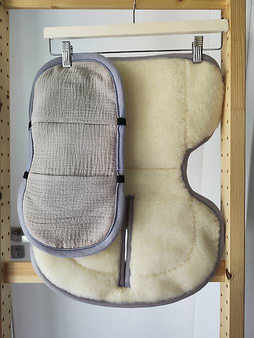 Detský textil - VLNIENKA vložka do autosedačky Cybex Cloud T proti poteniu a Prechladnutiu 100% Mušelin Beige - 18490742_