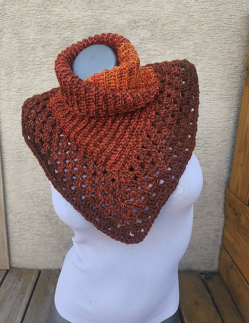 Šály a nákrčníky - Háčkovaný nákrčník Merino - 18490348_
