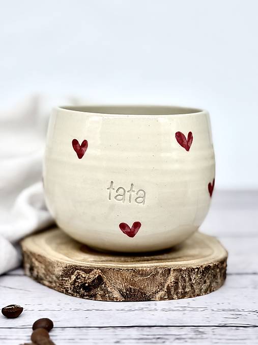 Love - pohárik latte elegán tata (330ml, bez uška)