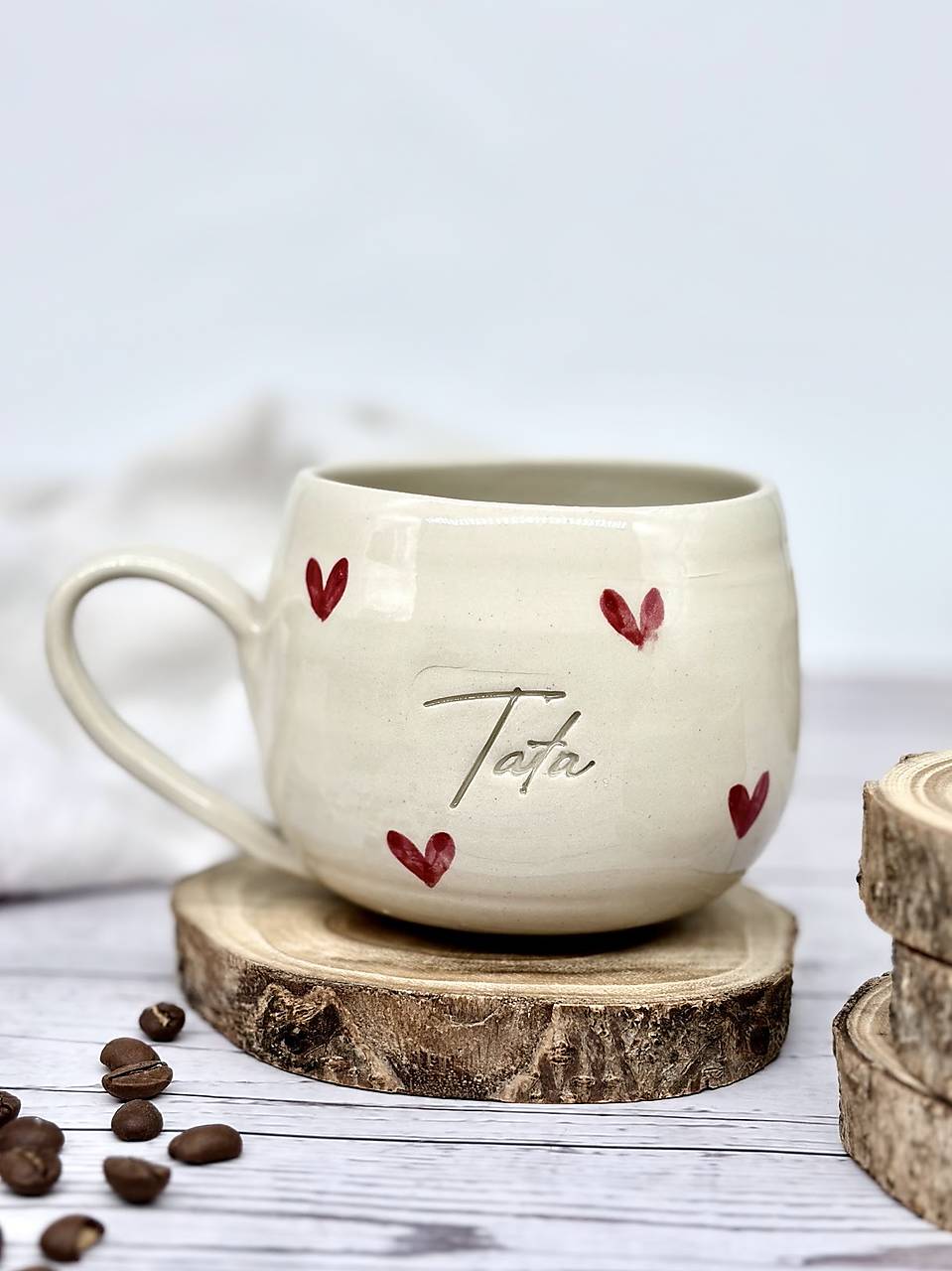 Love - šálka latte elegán tata limited (330ml, s uškom)
