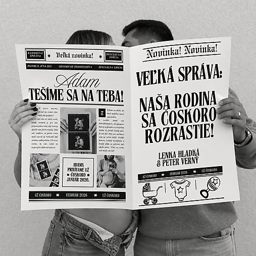 Grafika - Personalizované oznámenie tehotenstva NOVINY PDF - 18490875_